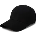 Classic plain black baseball cap for outdoor sports and sun protection stylish design - Adjustable / Black