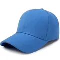 Minimalist plain bright blue baseball cap for outdoor sports and sun protection comfort - Adjustable / Sky Blue