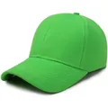 Bright green plain cotton twill baseball cap for outdoor sports and sun protection - Adjustable / Fluorescent Green