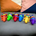 Sechs bunte Regenbogen-Eidechsen-Spielzeuge aus Kunststoff zum Stressabbau für Kinder - Großer Eidechsen-Stil / 24cm Länge