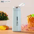 Sky blue 400ml portable vacuum flask with silicone handle for travel and home use - 401-500ml / Blue