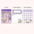 Cute purple cartoon memo pad with 70 sheets and two interior page designs for journaling - Kaka Jiang Memo Pad/Purple House / 70 Pages
