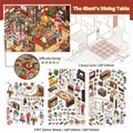 2.5D DIY scenery sticker set Dining Table theme with 3 PET sheets and 1 card - Type E's Dining Table