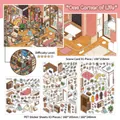 2.5D DIY room scene stickers set with PET furniture decals and miniature scene cards - Type I's Corner