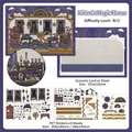 DIY 2.5D Kitten Magic House scene stickers set including PET sticker sheets and background card - Magic Cat House