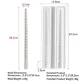 Spiral twisted long aromatherapy candle silicone mold with dimensions and weight specs - Twisted Long Pillar Style (J-520)