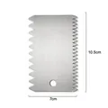 Stainless steel jagged cake scraper with measurement labels, size 10.5cm by 7cm - New Sawtooth Style