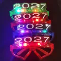 Multi-color LED glowing glasses with 2027 number for New Year party celebrations - Four-light 2027 Heart-shaped Glasses