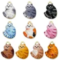 Cute cat-shaped alloy enamel charms in assorted colors for DIY jewelry and keychain making - 10pcs Mixed Drip Oil Printed Cats (SN1752)
