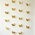 Gold 3D metallic butterfly paper garland strings for birthday party and room wall decoration - Small Gold