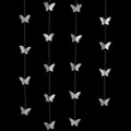 Elegant 3D white butterfly paper garland for birthday party and home room decoration - Small Silver