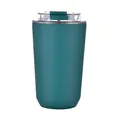 Teal 304 stainless steel insulated coffee mug with clear lid for office or car - 380ml / Car Mug with Transparent Slide Lid / Blue