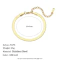 Tobillera minimalista de cadena de serpiente de acero inoxidable chapada en oro 18K - 15CM / Dorado