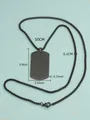 Schwarze Dog Tag Halskette aus Titanstahl für Herren mit Maßangaben für Kette und Anhänger - Schwarz