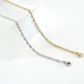 Collares de cadena de ondas de agua de acero inoxidable chapados en oro de 18K y plata para DIY - 2.0mm, 45+5cm / Dorado
