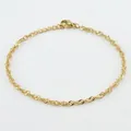 Collar de cadena de ondas de agua de acero inoxidable con chapado en oro de 18K dorado - 2.0mm, 8+3cm / Dorado