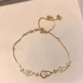 Bracciale vintage in oro con ciondolo a zucca, perle e zirconi cubici scintillanti - Bracciale con Chiusura Scorrevole Zucca (3#) / Oro-Rosso