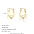 Orecchini a cerchio ritorti in acciaio inossidabile placcato oro 18K per le donne - Oro
