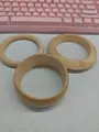 Set of three handcrafted retro wooden bangles with natural grain textures in various styles - Trio Style Set / Three-Piece Set / White