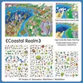 Coastal Kingdom PET sticker set for DIY miniature landscape scene decoration with cards - Coastal Kingdom (Series 50)