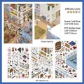Detailed city-themed miniature landscaping PET sticker set with background cards - Port City New Area (Series 47)