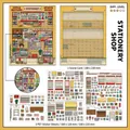Miniature stationery store scenery sticker set with 3 PET sheets and 1 scene card - Stationery Store (Series 49)