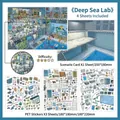 DIY miniature deep sea laboratory scene sticker set with 3 PET sheets and 1 background card - Deep Sea Lab (Series 52)