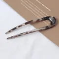 Épingle à cheveux en acétate en forme de U motif écaille pour chignons élégants femme - Pic à Cheveux en U: Léopard Gris