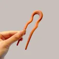 Épingle à cheveux élégante en acrylique orange en forme de U pour chignons et coiffures - Pic à Cheveux Géométrique - Orange Givré