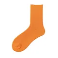 Comfortable fluorescent orange ribbed mid-calf cotton socks for men in solid color - One Size / Orange