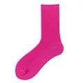 Vibrant neon pink ribbed mid-calf cotton socks for men in a solid color design - One Size / Rose Red
