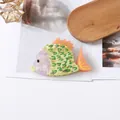 Creative cute fish-shaped acetate hair claw clip with vibrant colorful scale patterns - Green Fish