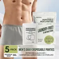 5-pack wegwerpondergoed voor heren individueel verpakt sneldrogend ademend maat 3XL - Sneldrogend Ondergoed Voor Heren Maat 3xl (85-95 Kg) Hoeft Niet Gewassen Te Worden.
