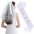 Witte bruidssluier en 'Bride to Be' sjerp set voor vrijgezellenfeesten decoratie - Eén maat / Sluier En Sjerp Tweeledige Set (Stijl 7)