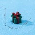Miniature resin Christmas gift box ornament in green and red, height 1.5cm and width 1.4cm - Green Gift Box