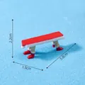 Creative miniature Christmas resin bench ornament with Santa boots legs 5.8cm long - Long Bench