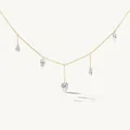Minimalist gold-plated necklace featuring five sparkling pear-shaped zircon pendants - Five Pear-Shaped Zirconia Necklace