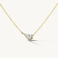 Elegant minimalist gold-plated necklace with a brilliant pear-cut zircon pendant - Single Water Drop Necklace