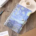 Van Gogh Starry Night art notebook with clear PVC 6-ring binder cover - Starry Night Over the Rhone Loose-leaf Notebook