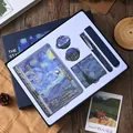Van Gogh Starry Night theme artistic stationery gift set with notebook and fountain pen - Starry Night Over the Rhone Loose-leaf Fountain Pen Set