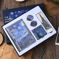 Van Gogh 'The Starry Night' themed stationery gift set including notebook and washi tape - Starry Night Over the Rhone Loose-leaf Bookmark Set