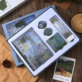 Creative Van Gogh Monet oil painting stationery gift set with binder notebook and tapes - Woman with a Parasol Loose-leaf Bookmark Set