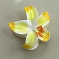 Elegant gradient yellow plumeria flower hair claw clip for summer beach vacation style - White-Yellow Gradient (Narcissus)