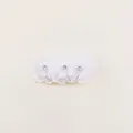 Pince à cheveux élégante en dentelle florale blanche avec strass pour baptême - Style Ajouré avec Strass (MC2415)