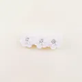 Barrette à cheveux élégante avec fleurs blanches à paillettes et strass pour mariage baptême. - Style avec Strass et Paillettes (MC2411)