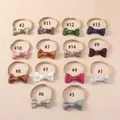 Bandeaux pour bébé en lin avec nœuds pour nouveau-nés en 14 couleurs différentes au choix - Couleur Aléatoire