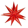 Vibrant metallic red exploding star foil balloon for Christmas and party decoration - 26 Inch / Red