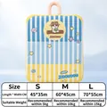 Blue and yellow striped pet cooling mat with cute cat illustration, SKU variant for summer - Yellow Coconut Cat / Size S (40*30cm) (recommended For Users Weighing Up To 5 Catties)