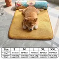 Yellow mesh breathable pet cooling mat for summer with detailed size chart information - Happy Puppy / Size S (40*30cm) (recommended For Users Weighing Up To 5 Catties)