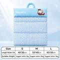 Size chart for blue checkered pet cooling mat with cute cartoon cat illustration. - Blue Coconut Kitten / Size S (40*30cm) (recommended For Users Weighing Up To 5 Catties)